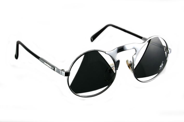 Round Silver Metal Frame Sunglasses With Cut Out Lenses Hi Tek Hi Tek Webstore 